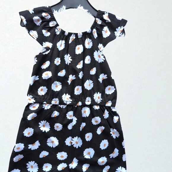 Primark -Girls' Black Daisy Print Romper – Sizes 3T 5T! - Picture 2 of 3